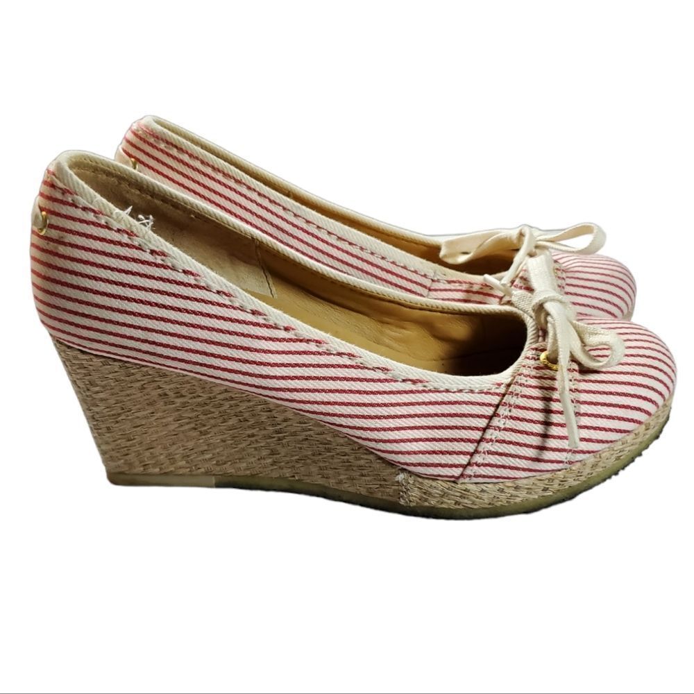 CLARK'S Originals striped espadrille wedges 8